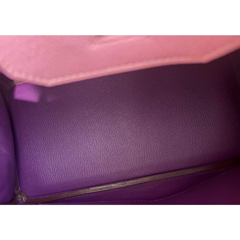 Hermes Birkin 30 Special Order Bubblegum Pink Anemone Purple Chevre Gold HWR - Picture 10 of 11